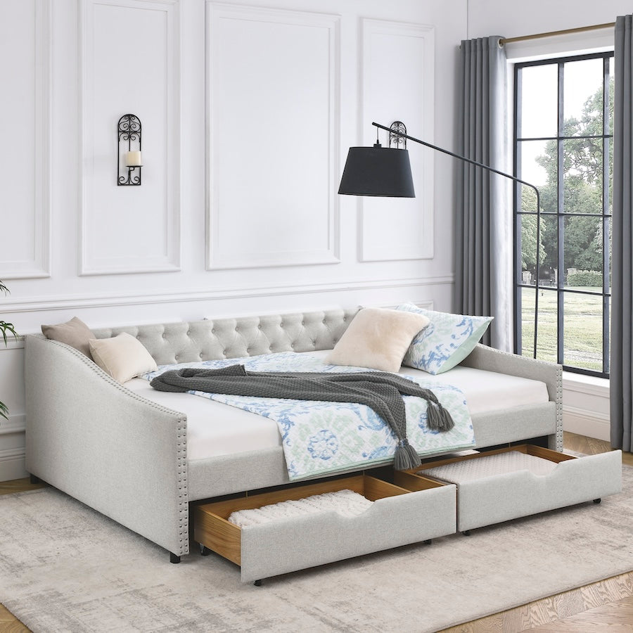 Everest Queen Size Tufted Daybed with Storage