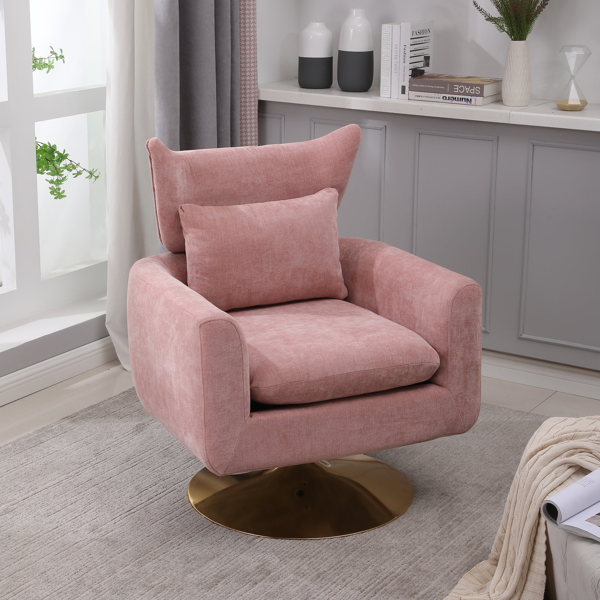 Rose gold swivel online chair