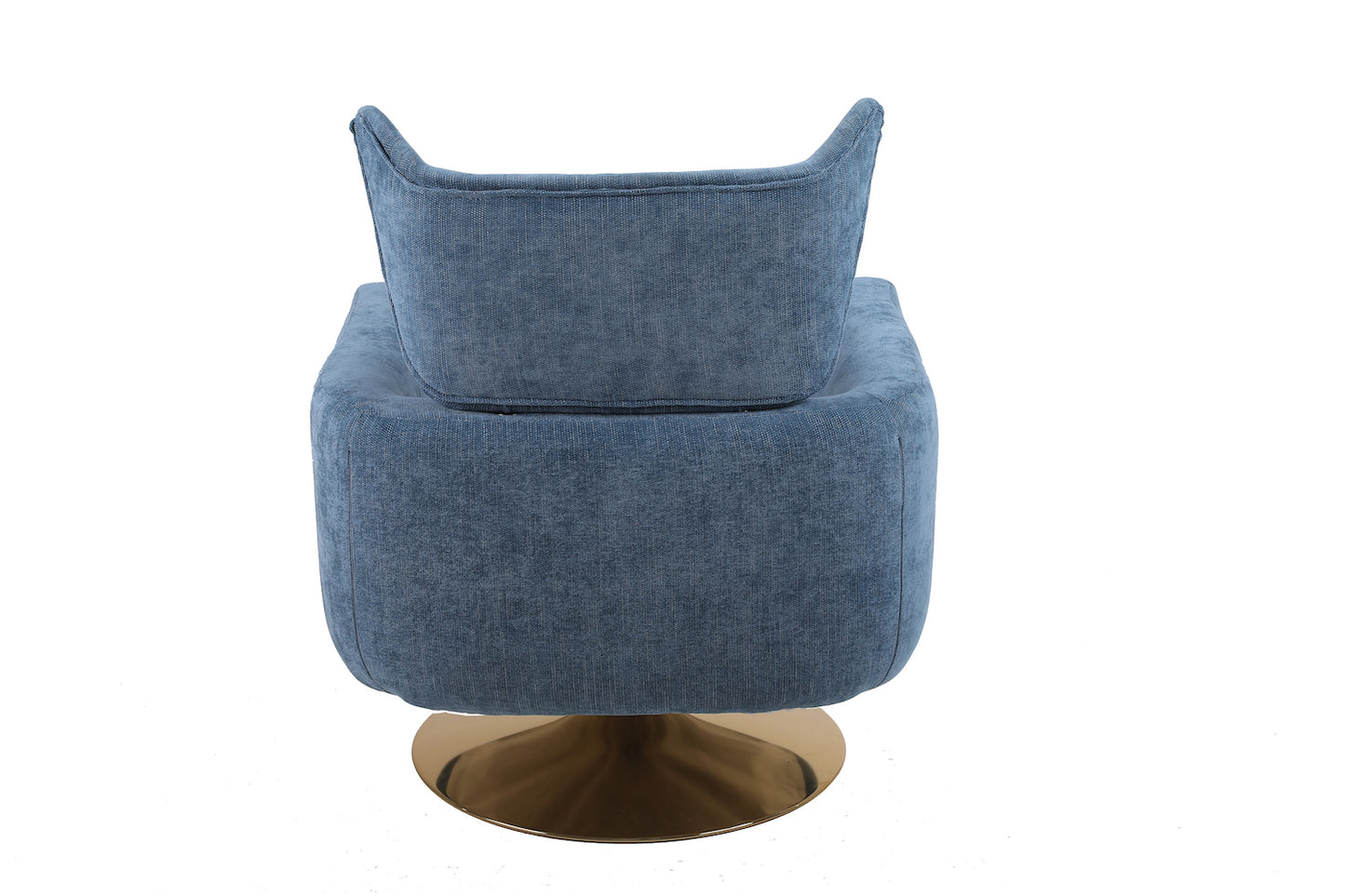 XR Mid-Century Modern Swivel Chair with Gold Base - Blue