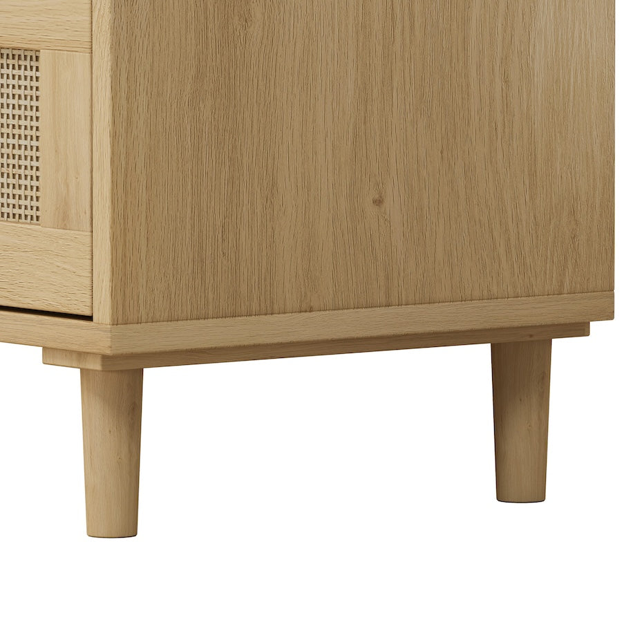 Spribung 31.5" 3 Drawer Cabinet with Rattan Drawers