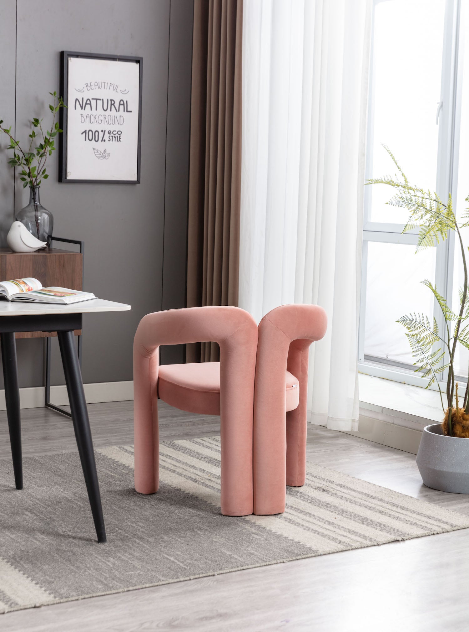 Coolmore Modern Velvet Dining Chair Set of 2 - Pink