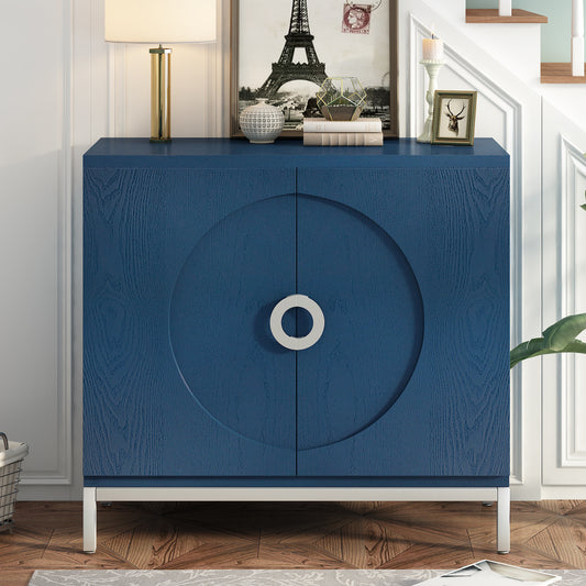 Trexm Modern Entryway Cabinet - Navy