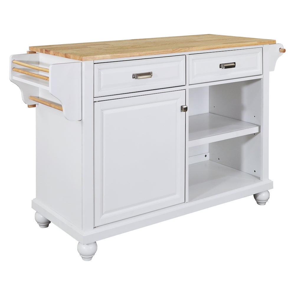 Cambridge Farmhouse Kitchen Island with Drop Leaf - White – Finally ...