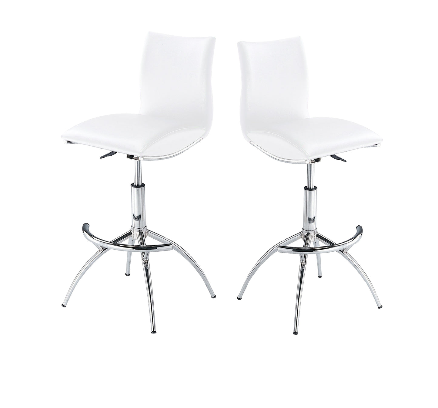 Nelson Modern Leatherette Bar Stools with Chrome Legs Set of 2