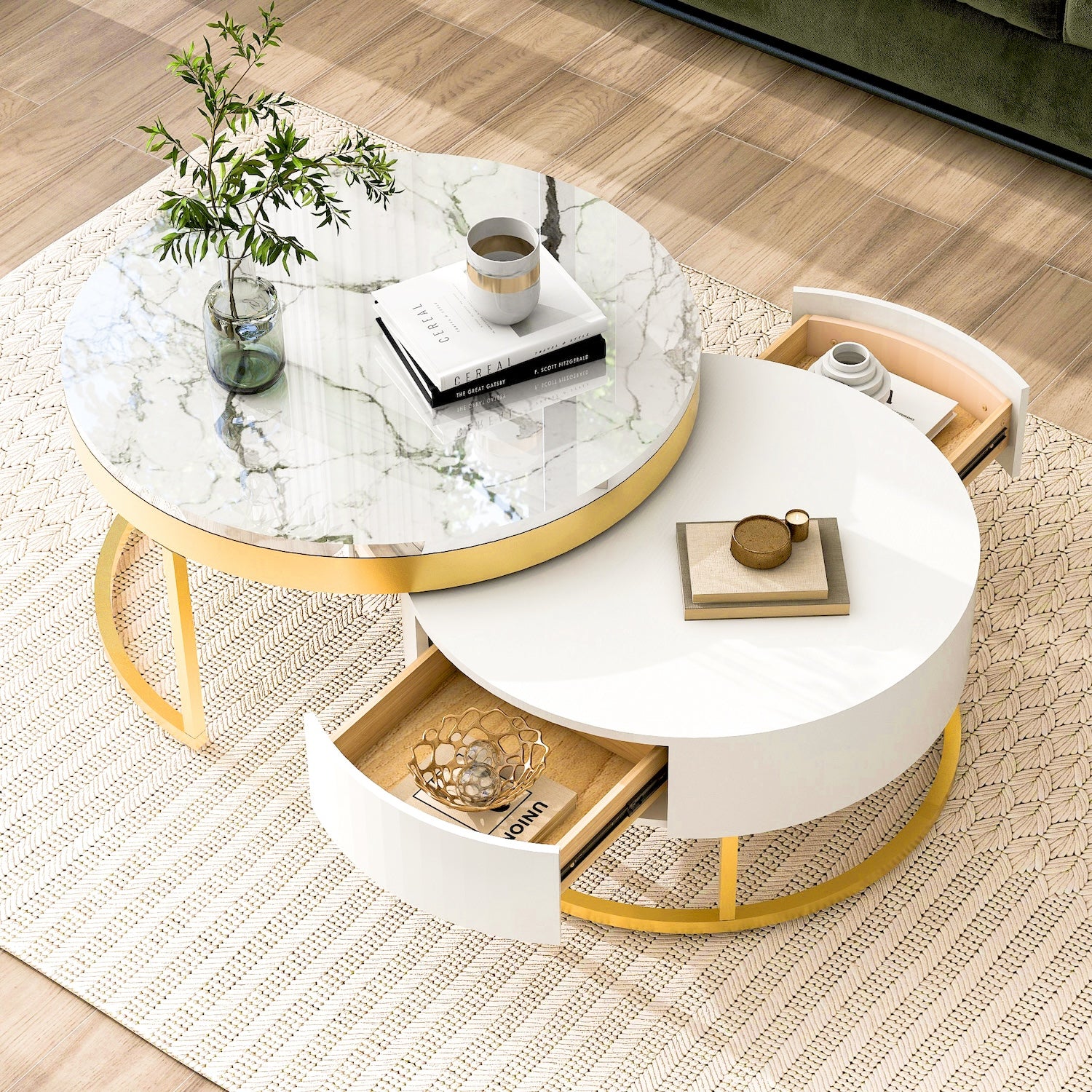 Chandra Modern Round Nesting Coffee Table