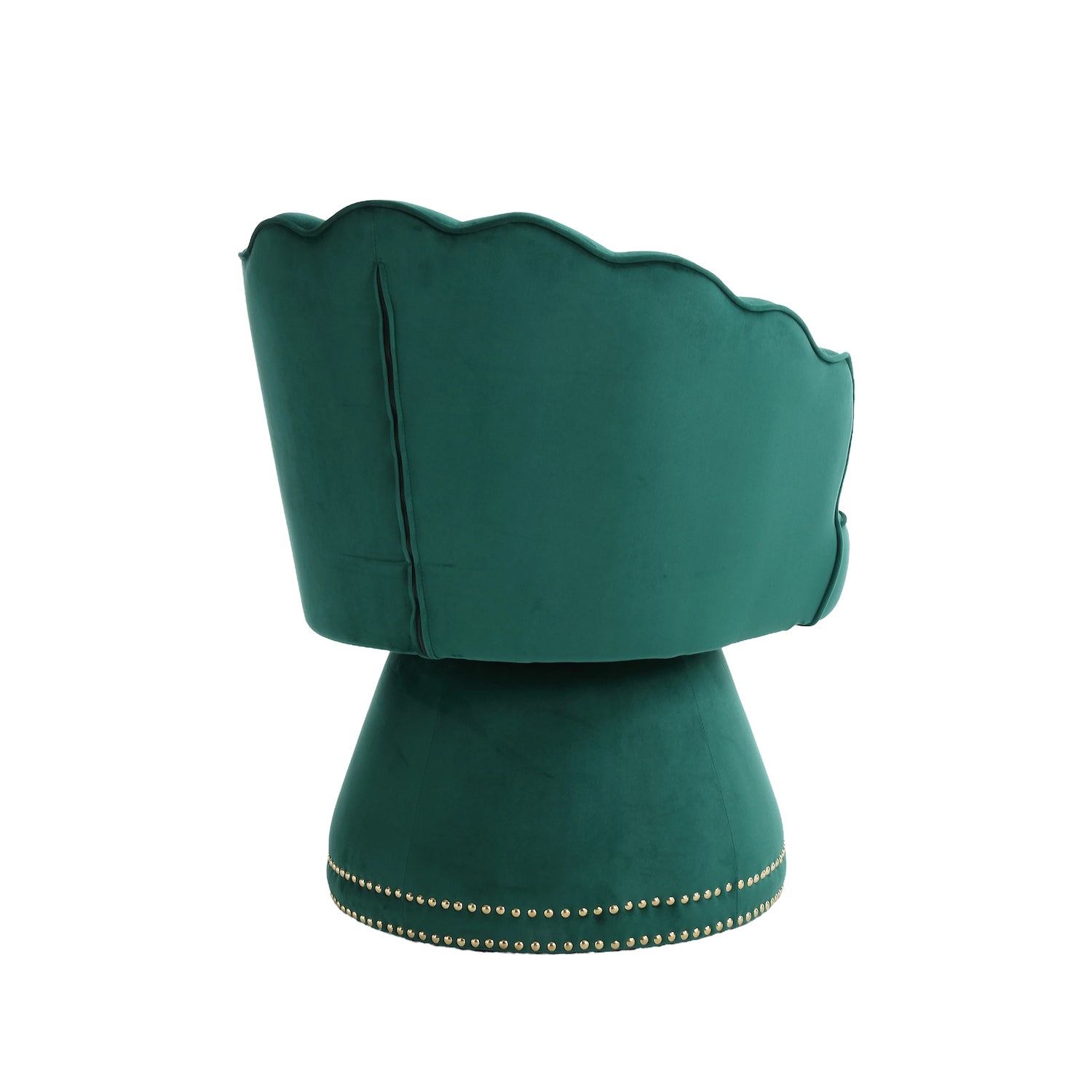 Stillman Contemporary Velvet Swivel Chair with Gold Nailhead Trim - Emerald