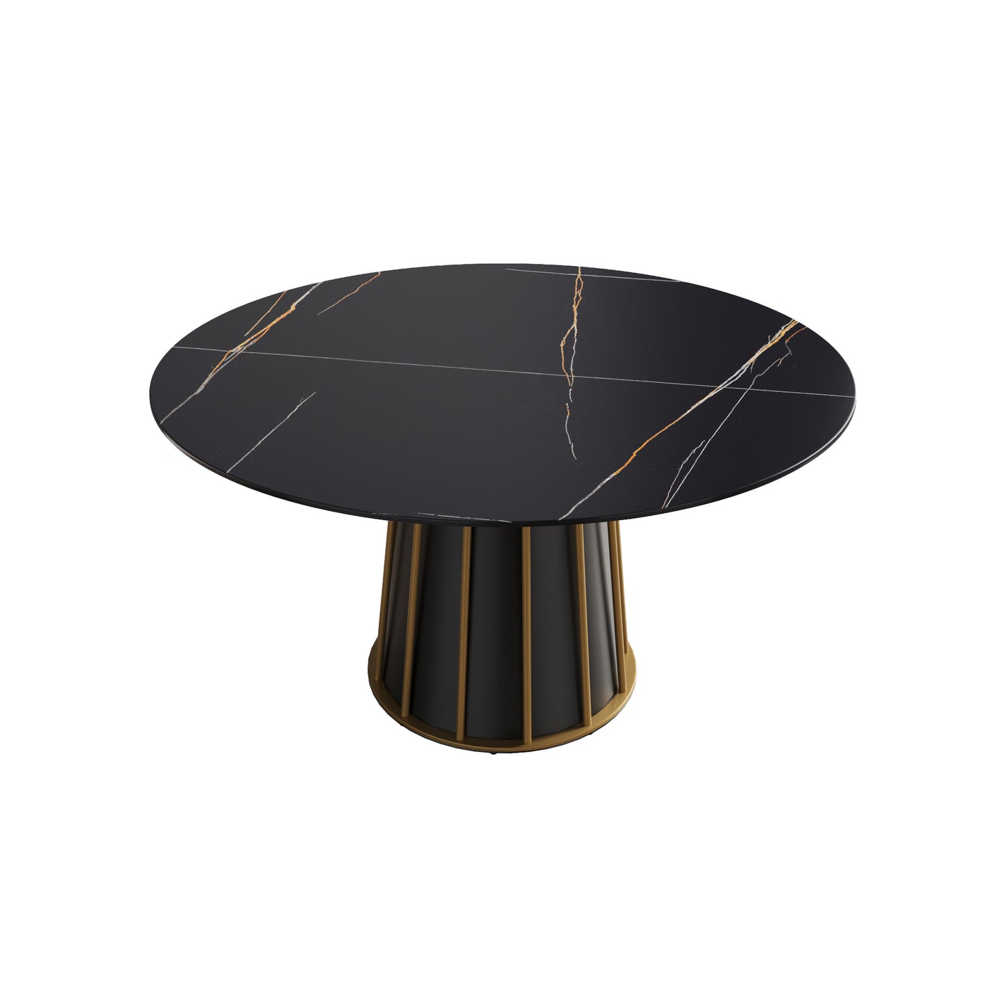 Atunus Modern 53" Sintered Stone Dining Table - Black & Gold