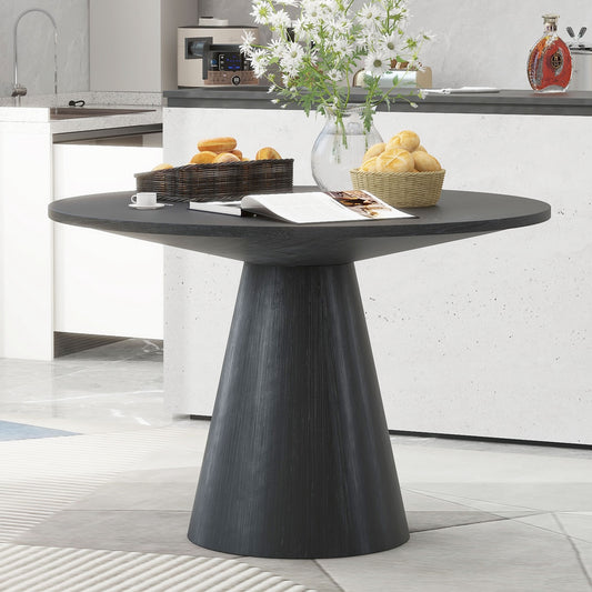 Sophie 46.5" Modern Minimalist Round Dining Table - Black