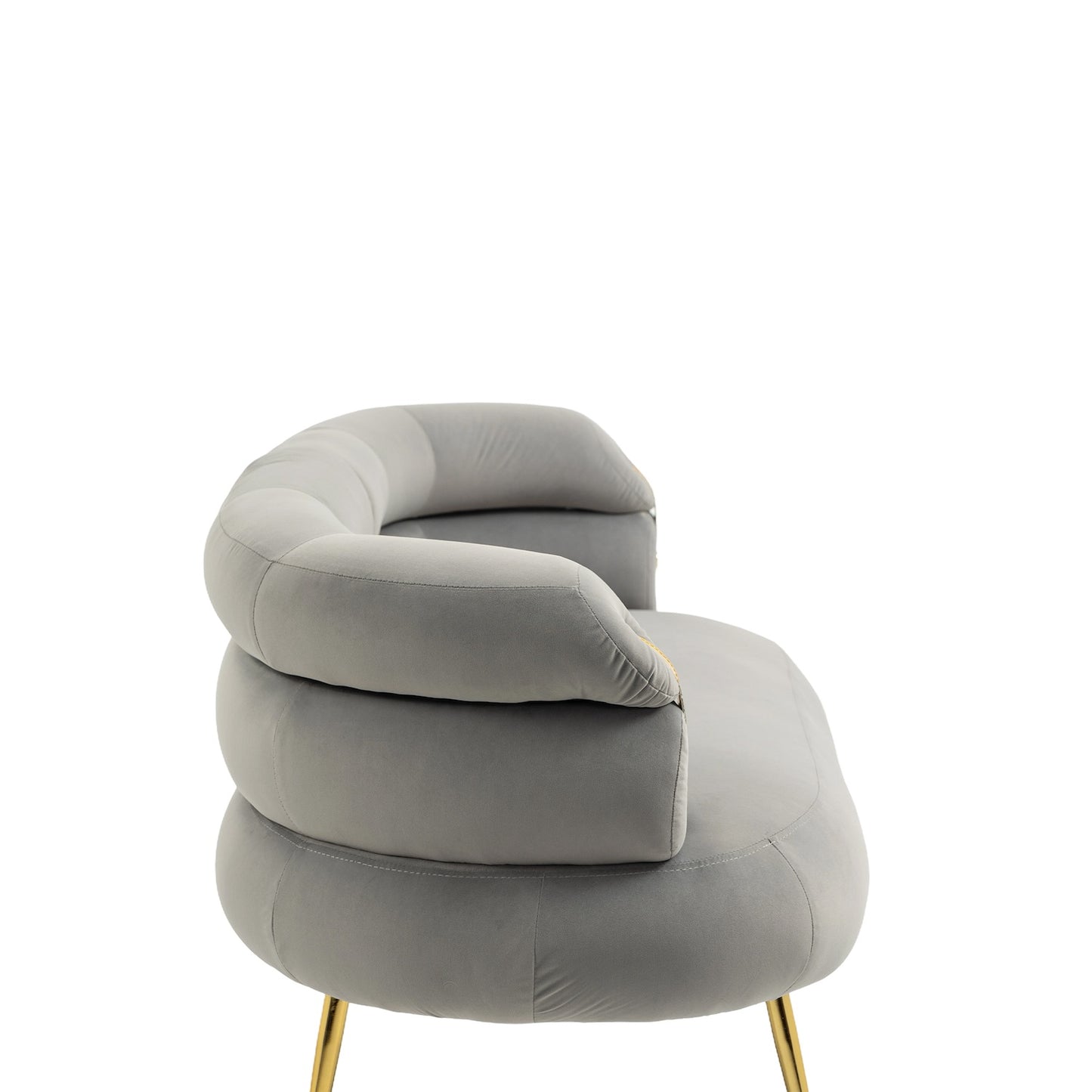 DaniJel Velvet Accent Chair with Golden Legs - Gray