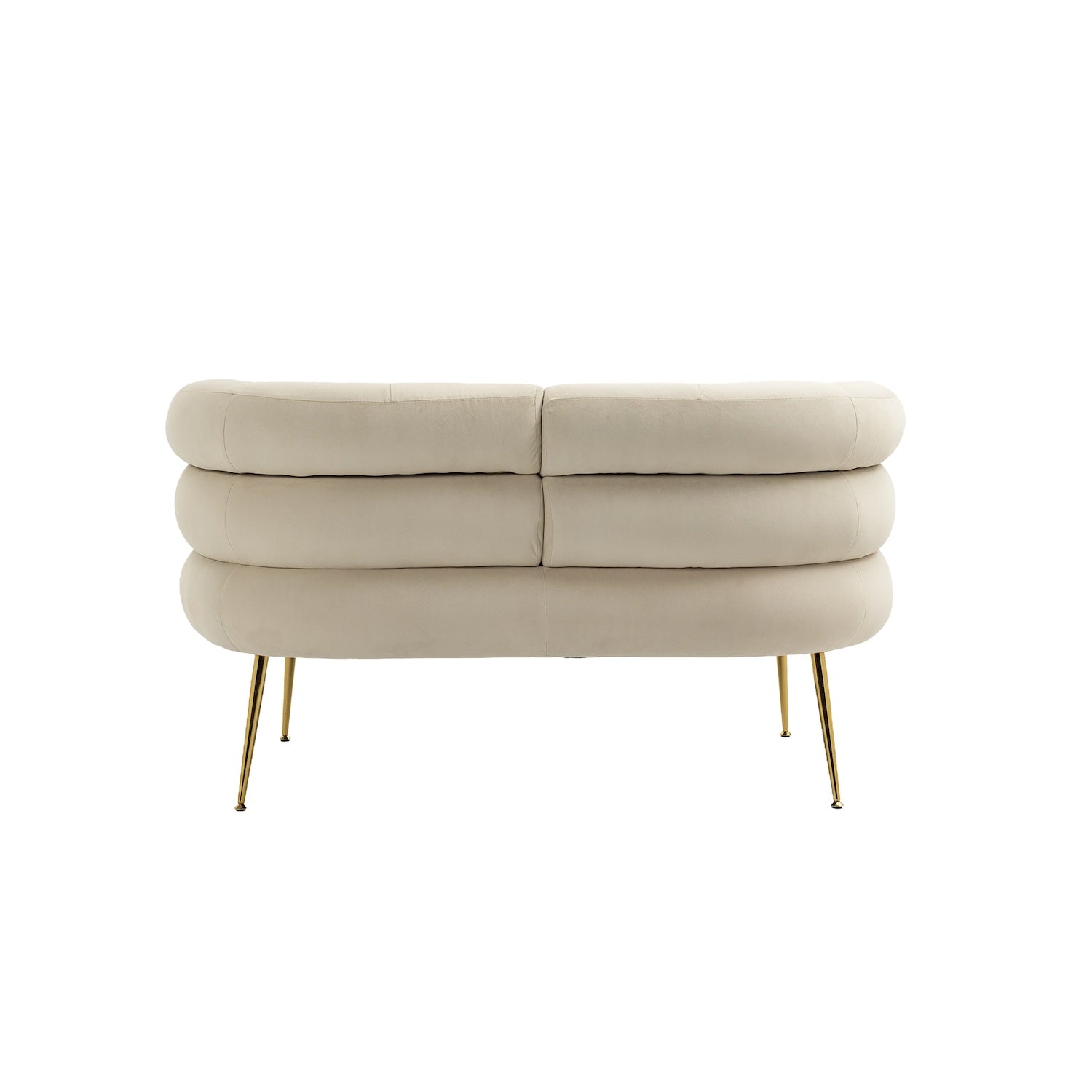 DaniJel Velvet Accent Chair with Golden Legs - Beige