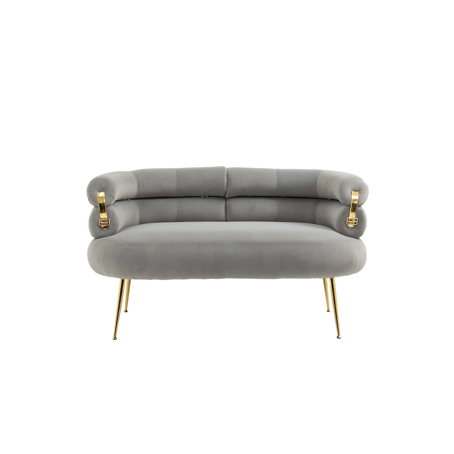 DaniJel Velvet Accent Chair with Golden Legs - Gray