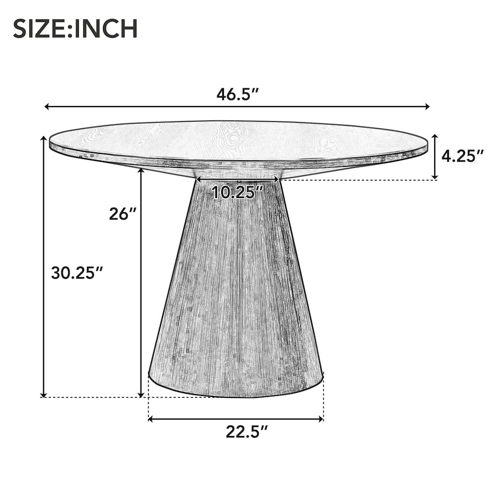 Sophie 46.5" Modern Minimalist Round Dining Table - White