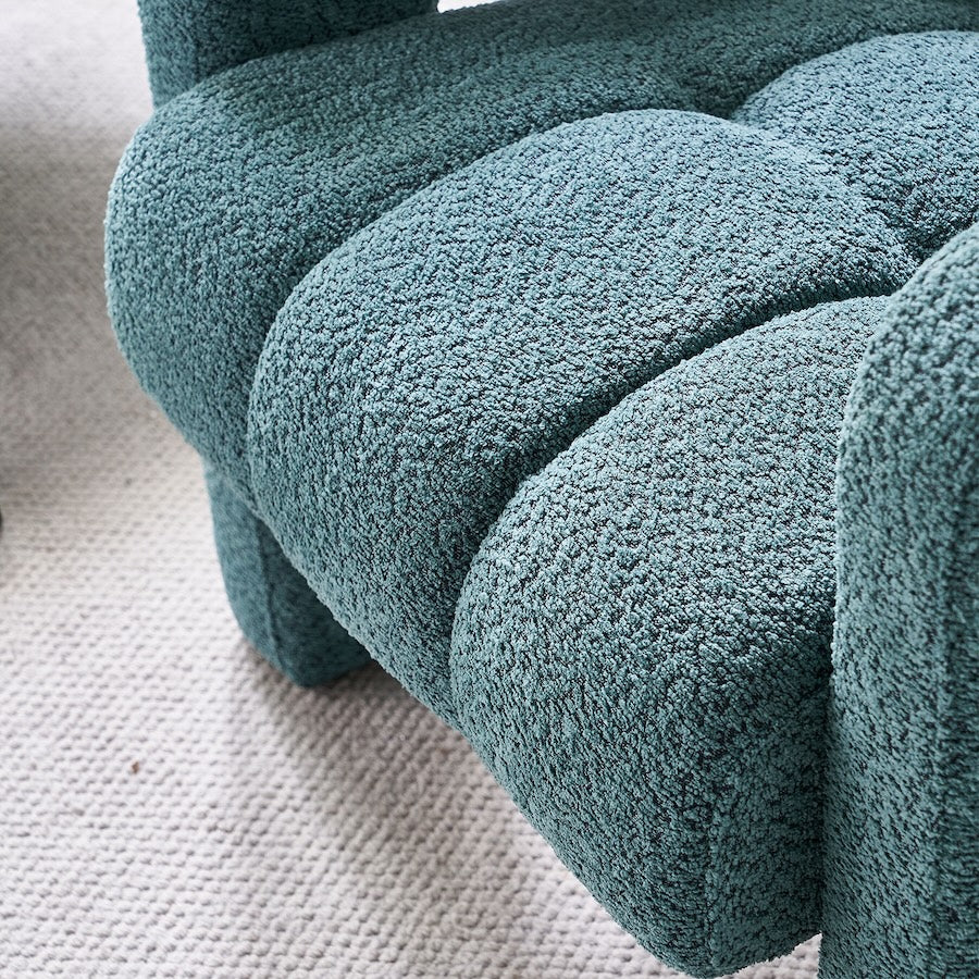 Billie 31.1" Wide Boucle Upholstered Living Room Chair - Teal