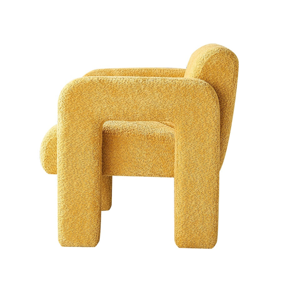 Billie 31.1" Wide Boucle Upholstered Living Room Chair - Yellow