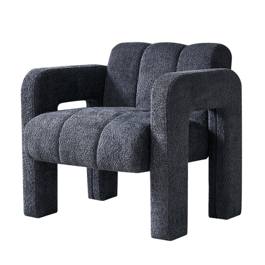 Billie 31.1" Wide Boucle Upholstered Living Room Chair - Dark Gray