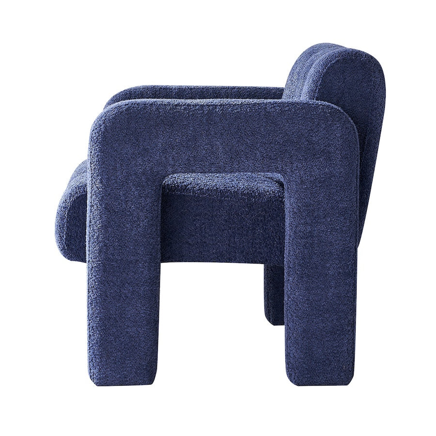 Billie 31.1" Wide Boucle Upholstered Living Room Chair - Navy Blue