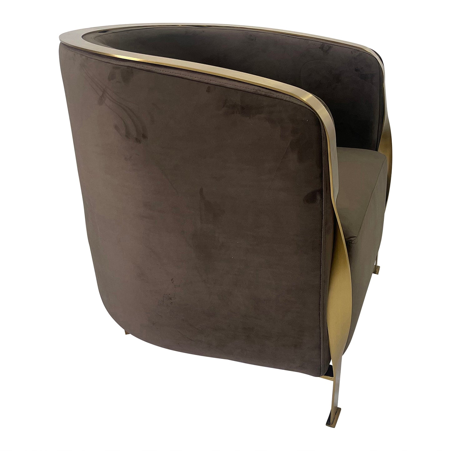 Ridgley Velvet Accent Chair - Brown & Gold