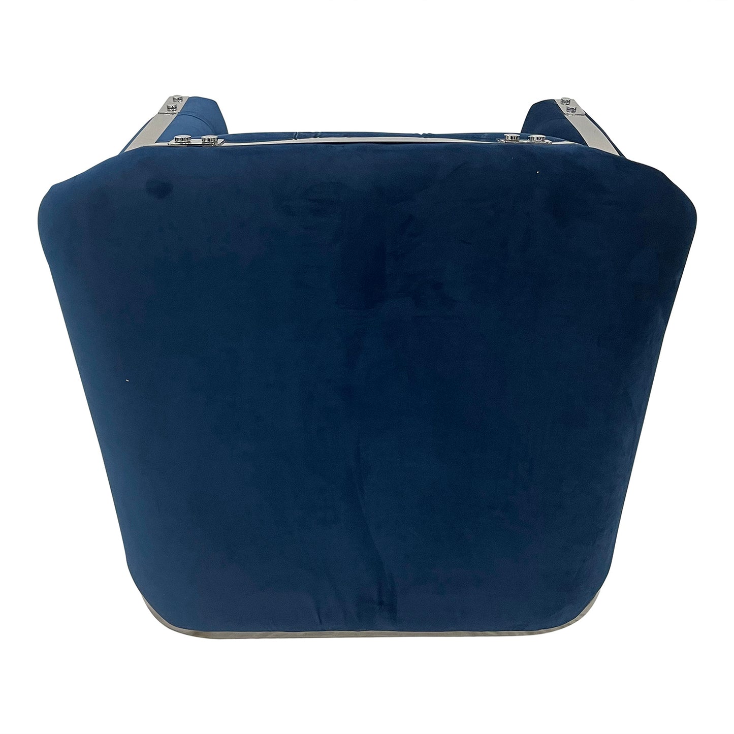 Mako Contemporary Velvet Accent Chair - Navy Blue & Silver