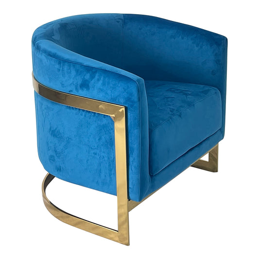 Miranda Blue & Gold Accent Chair