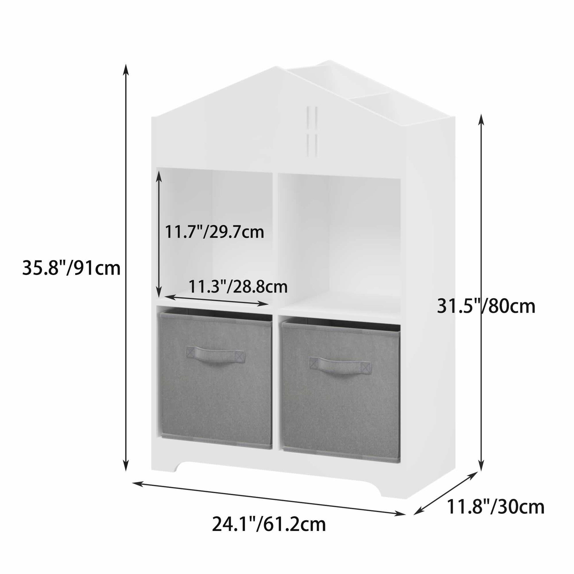 Moonriver 2-Tier Bookcase with Collapsible Storage