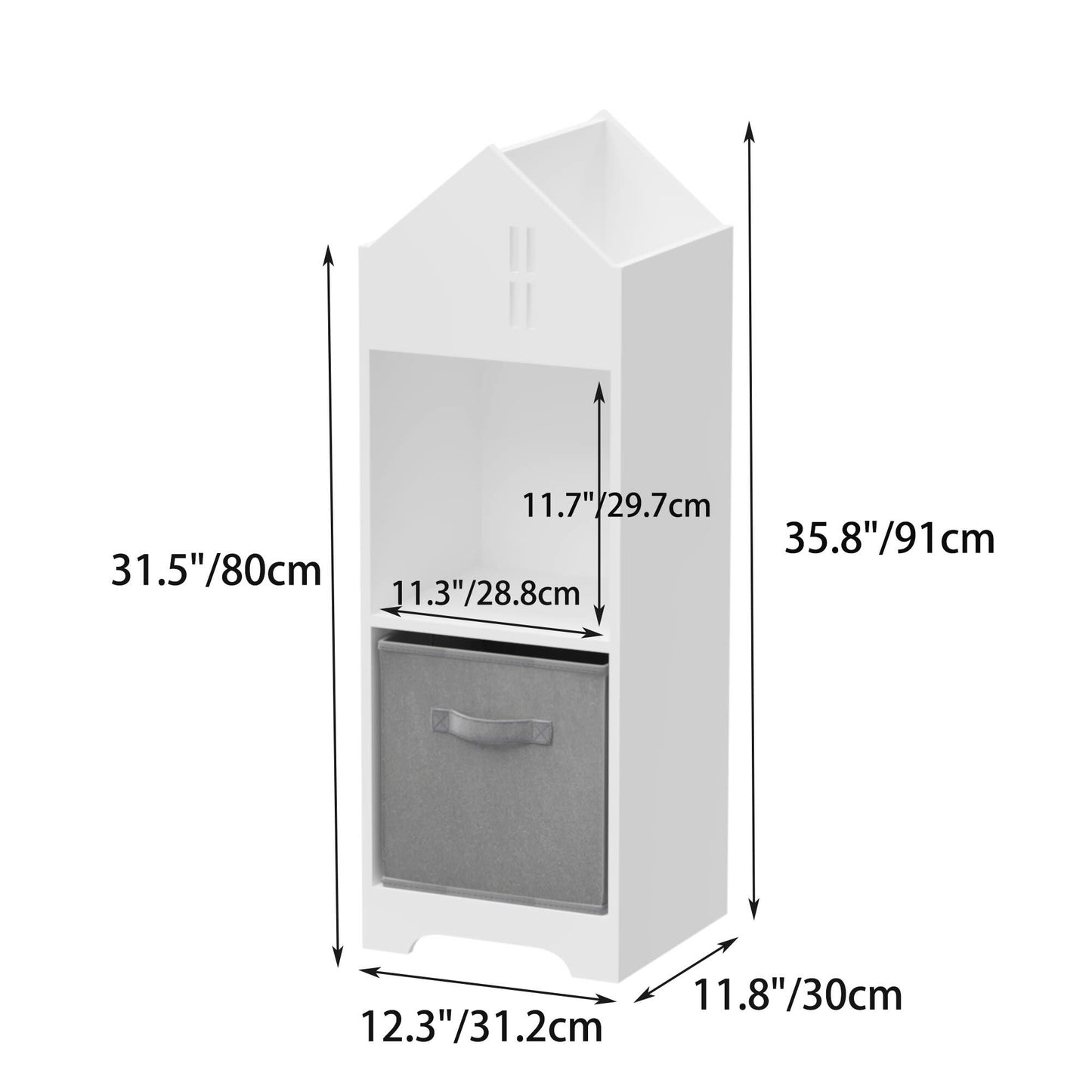 Moonriver 2-Tier Bookcase with Collapsible Storage