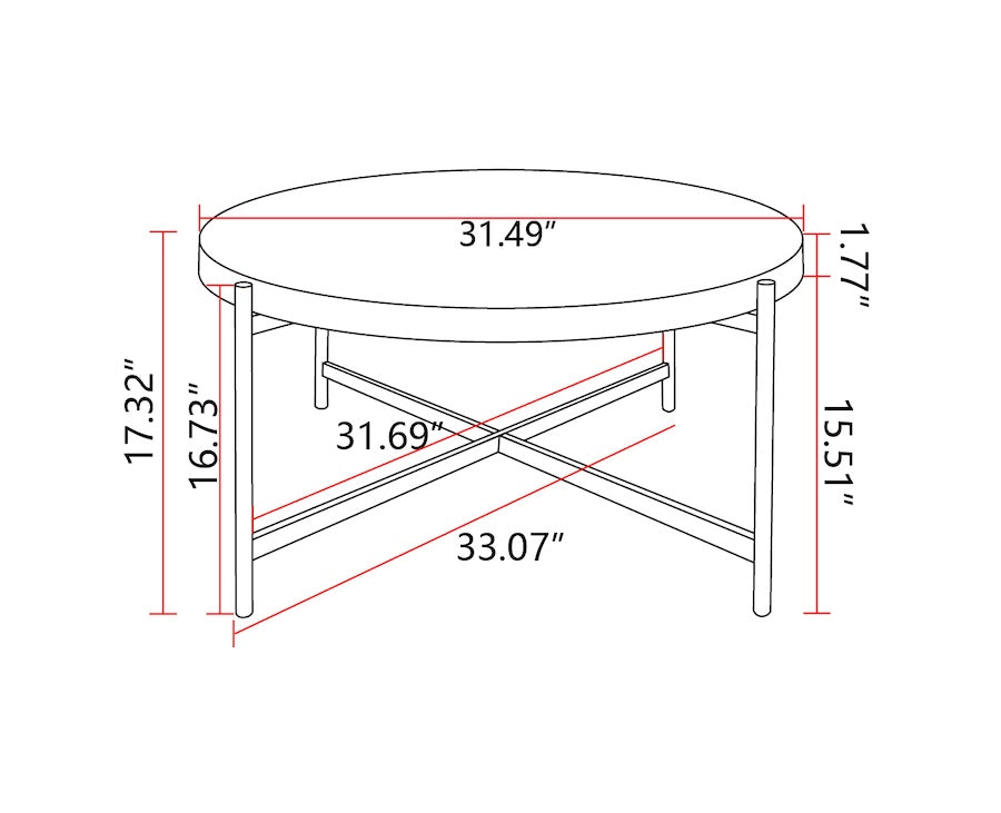 Elysium 2PC Accent Table Set with Thread Design