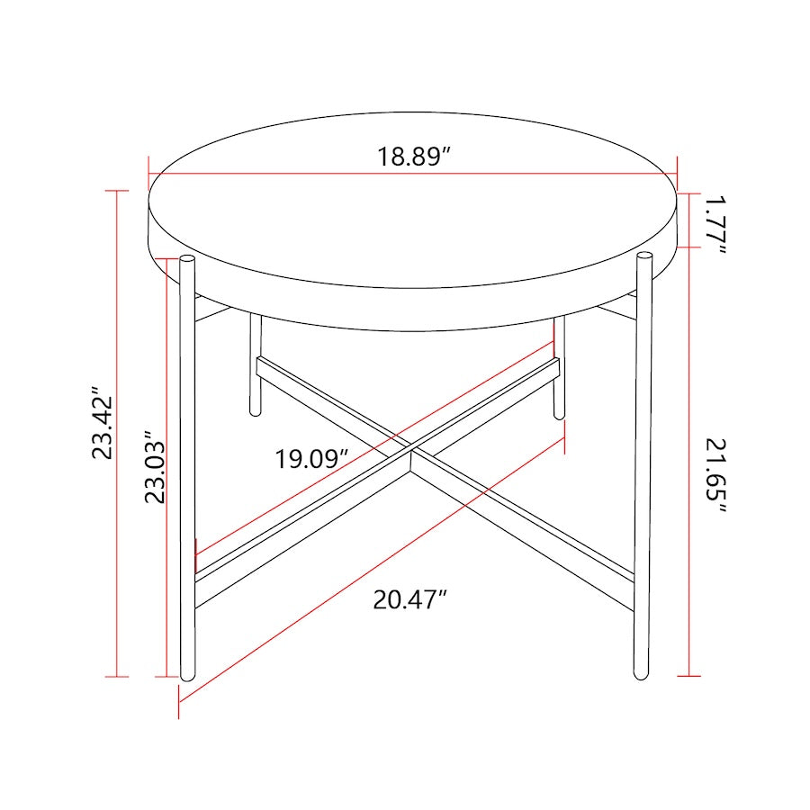 Elysium 2PC Accent Table Set with Thread Design