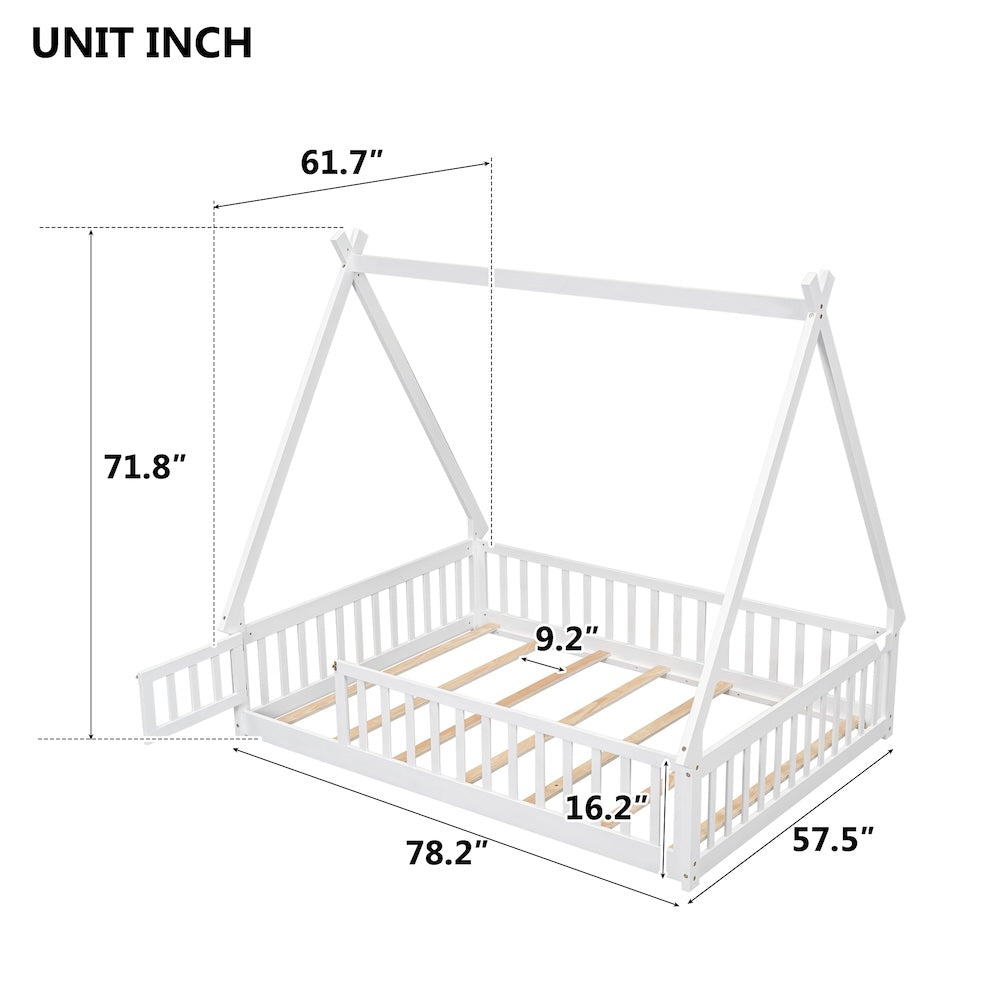 Abby Full Size Tent Shaped Bed with Rails