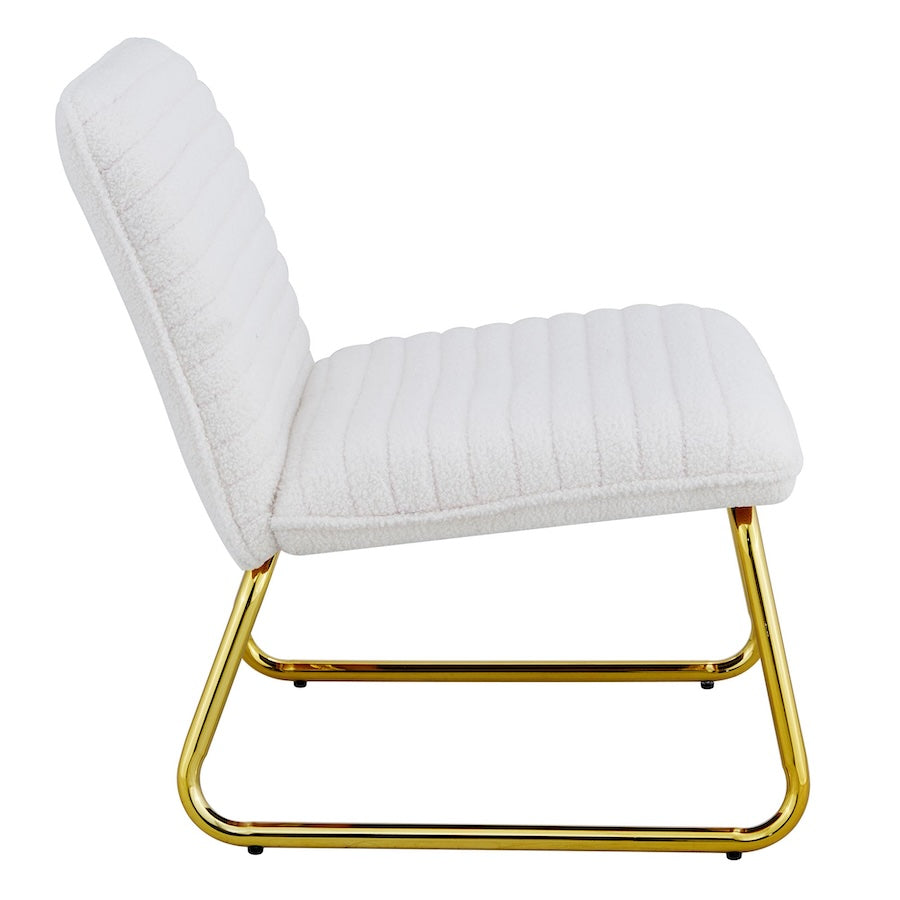 Imon Modern Minimalist Accent Chair White & Gold