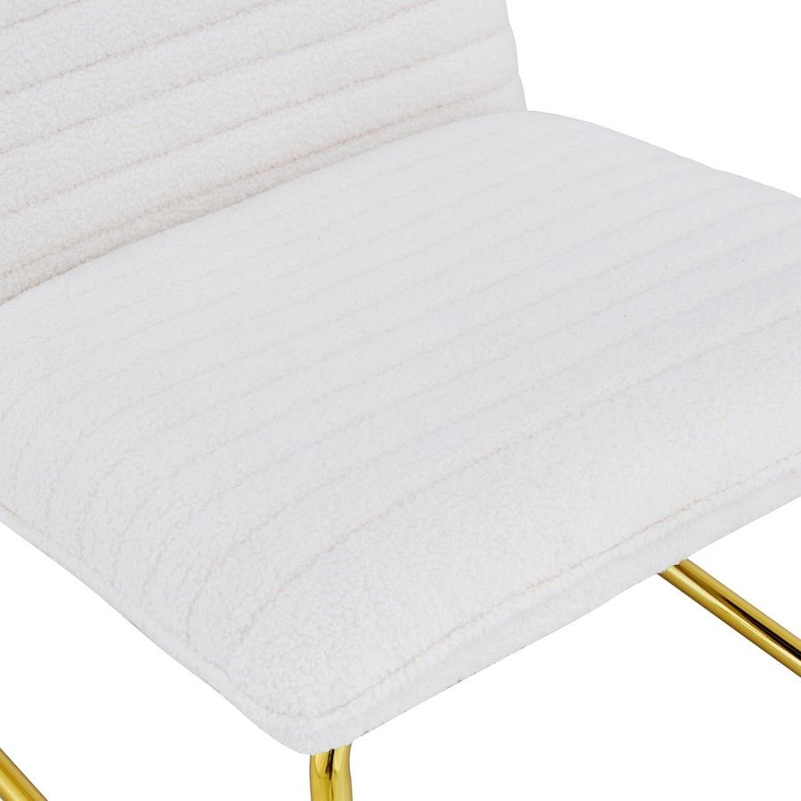 Imon Modern Minimalist Accent Chair White & Gold