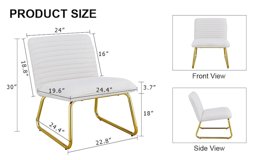 Imon Modern Minimalist Accent Chair White & Gold