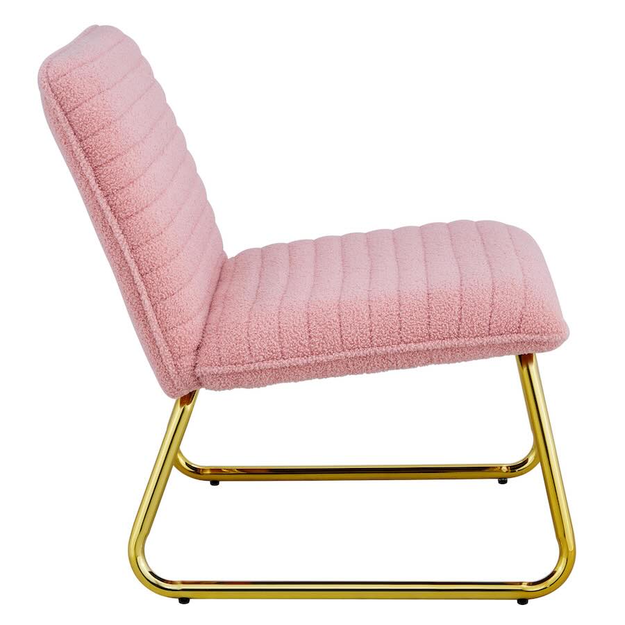 Imon Modern Minimalist Accent Chair Pink & Gold