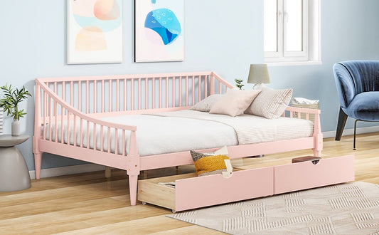 Quinn Full Size Daybed & Storage Trundle Set - Pink