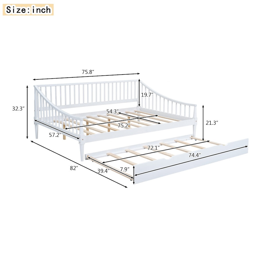 Quinn Full Size Daybed & Trundle Set - White