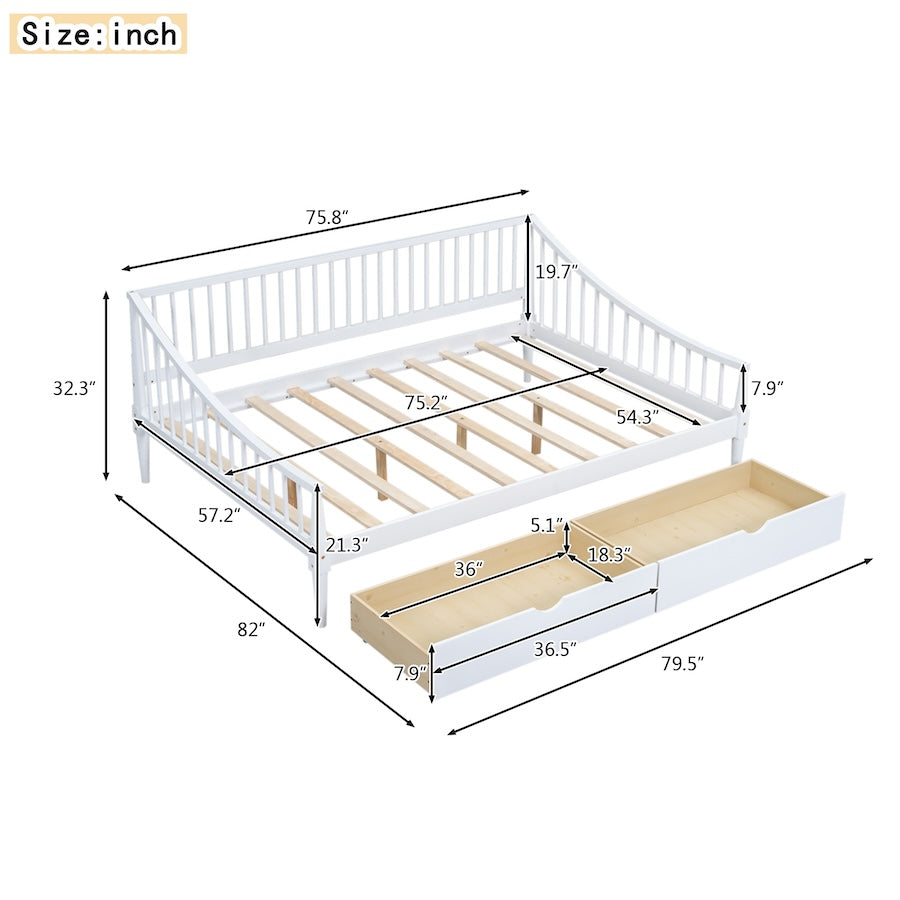 Quinn Full Size Daybed & Storage Trundle Set - White