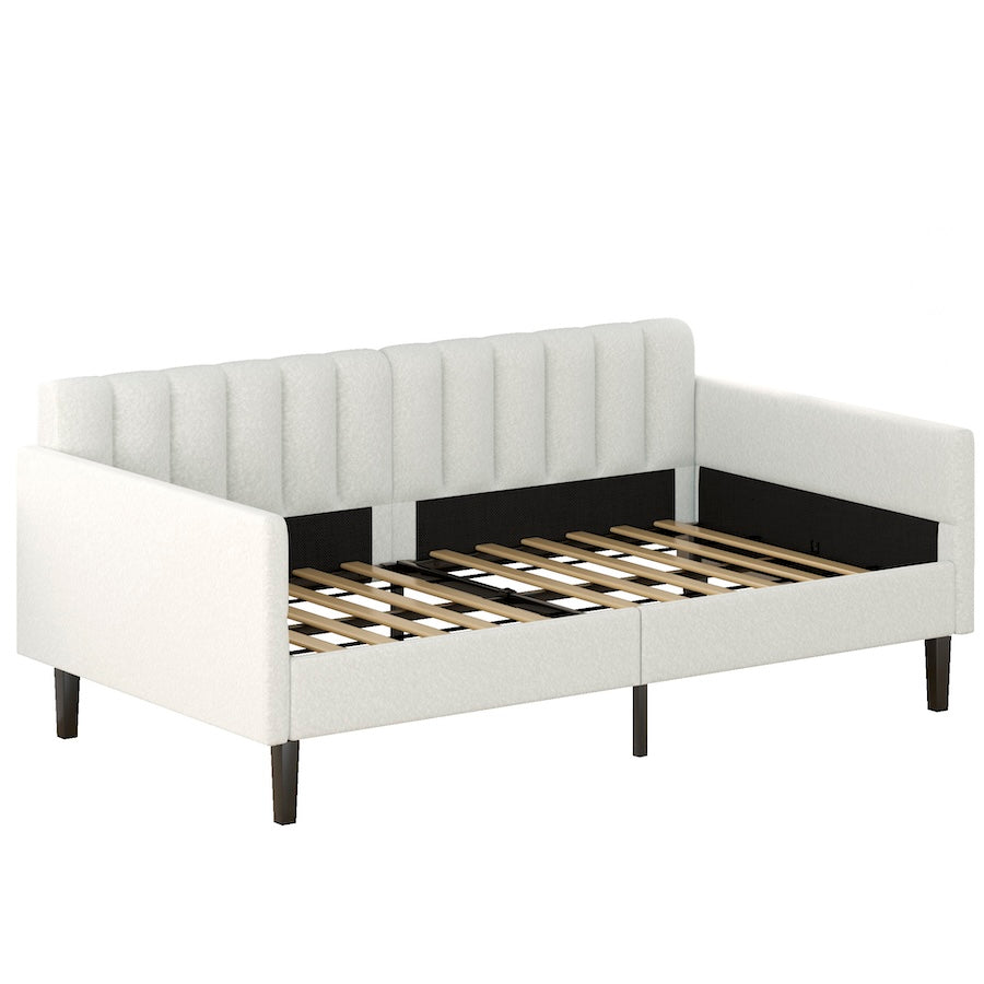 Elena Twin Size Daybed in Ivory Boucle