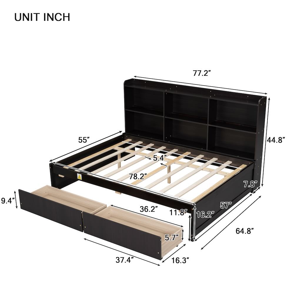 Ainsley Full Size Bookcase Daybed with Storage Drawers