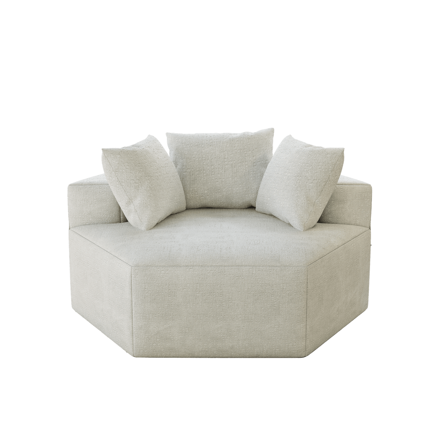 Versatile Comfort: 54'' Chenille Sponge Fluffy Beige Modern Sleeper Chair