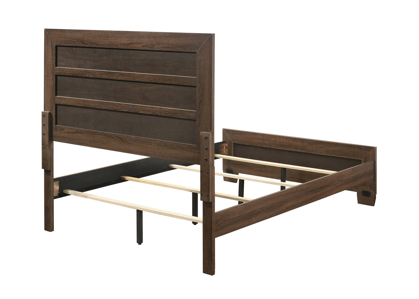 Ingrid Transitional Full Size Bed - Medium Brown