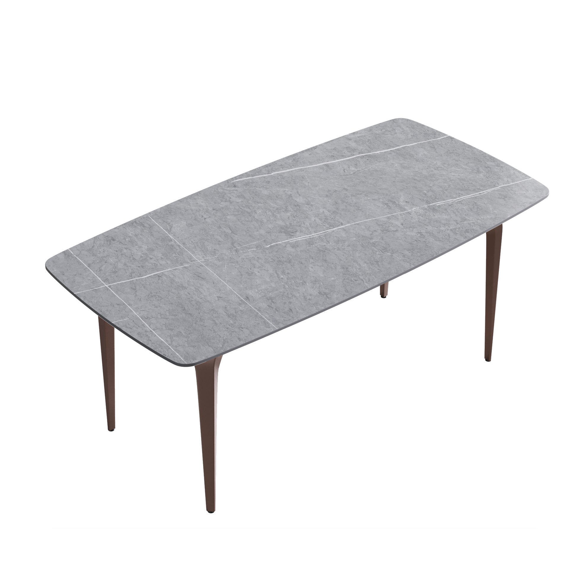 Trinita Modern Gray Sintered Stone Dining Table