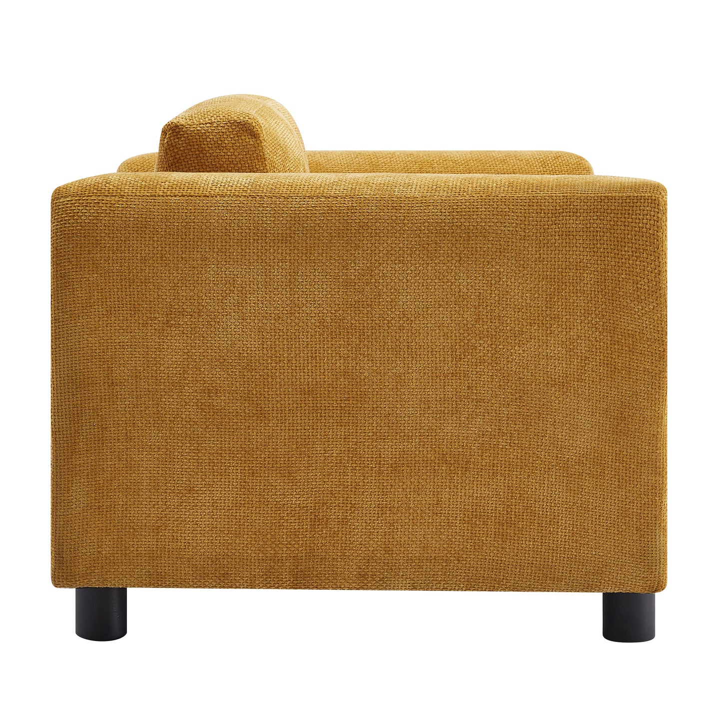 Tessie Modern Oversize Woven Velvet Armchair, Yellow