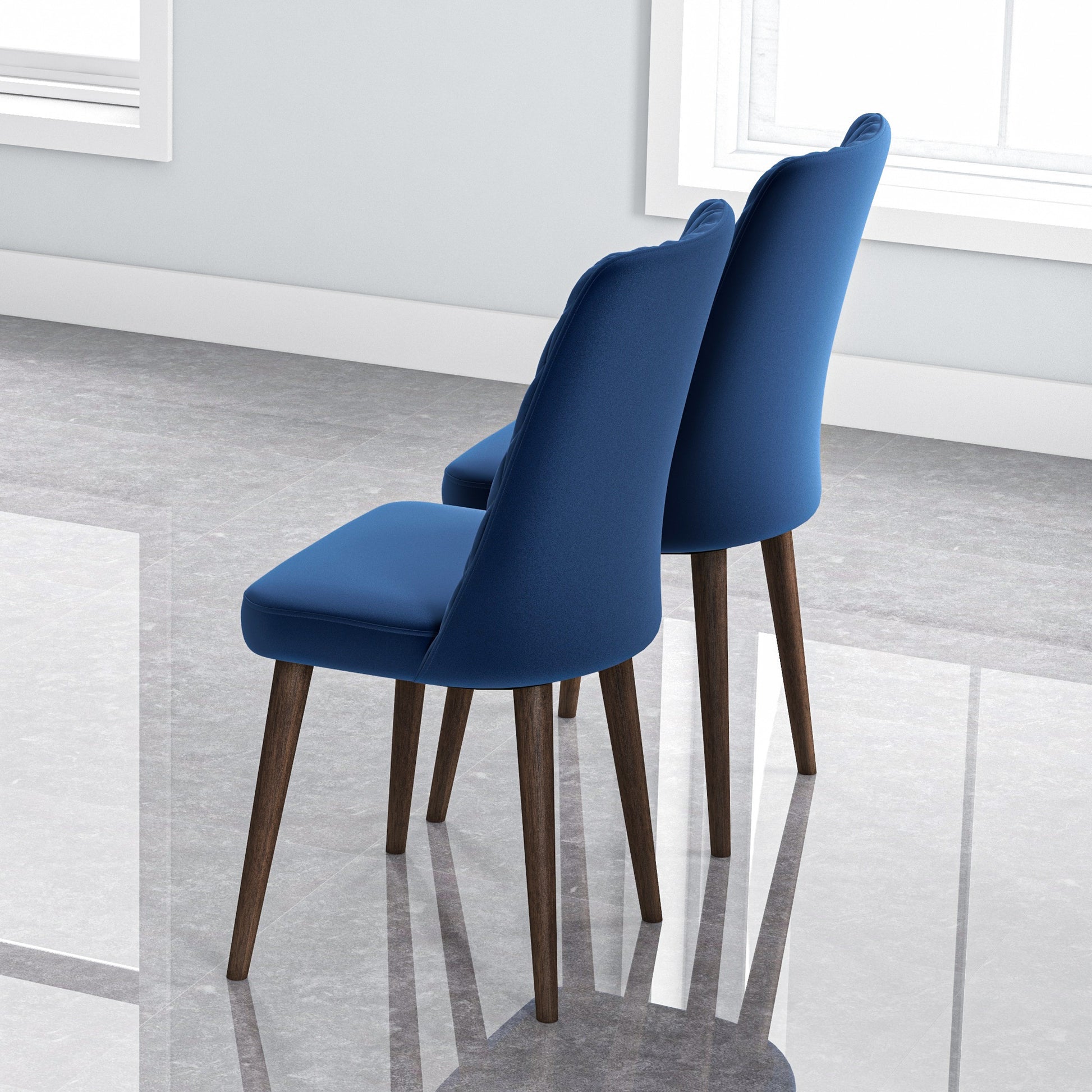 Katie Mid-Century Modern Velvet Dining Chair Set of 2