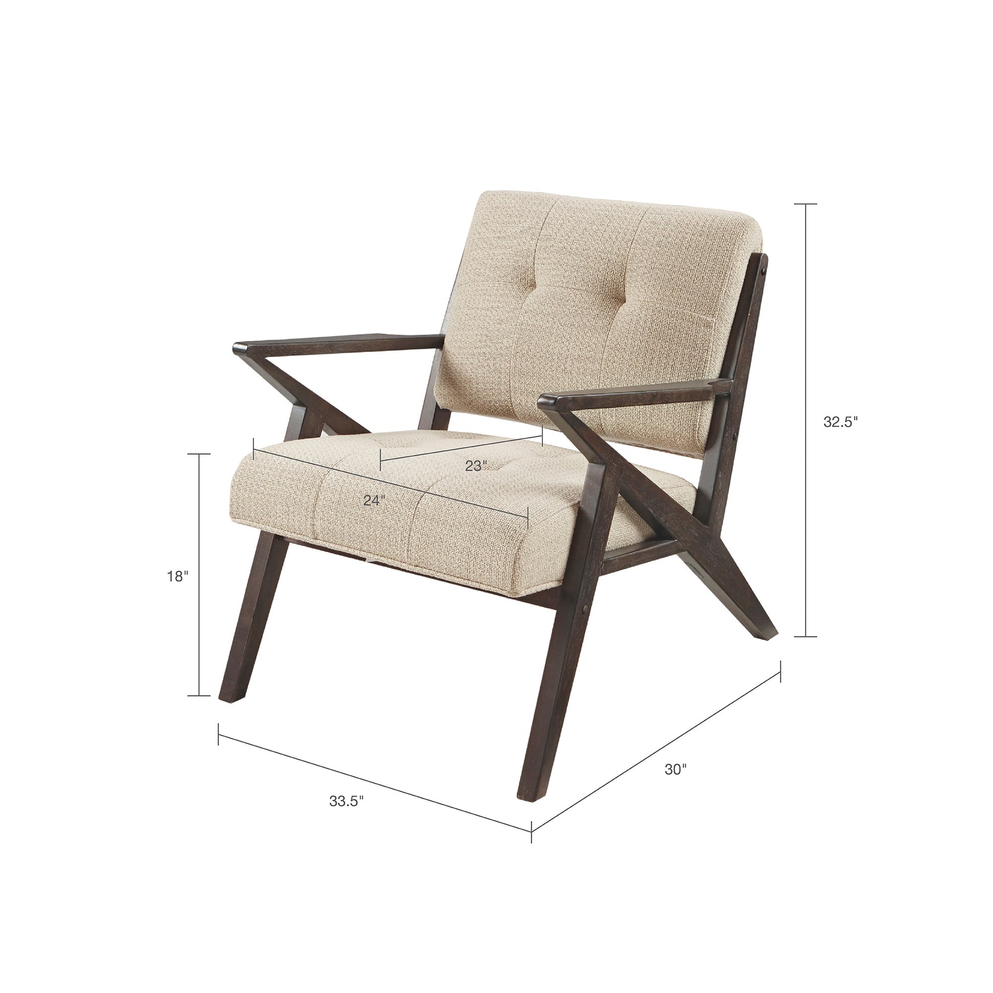 Mabel Mid-Century Modern Lounge Chair, Tan