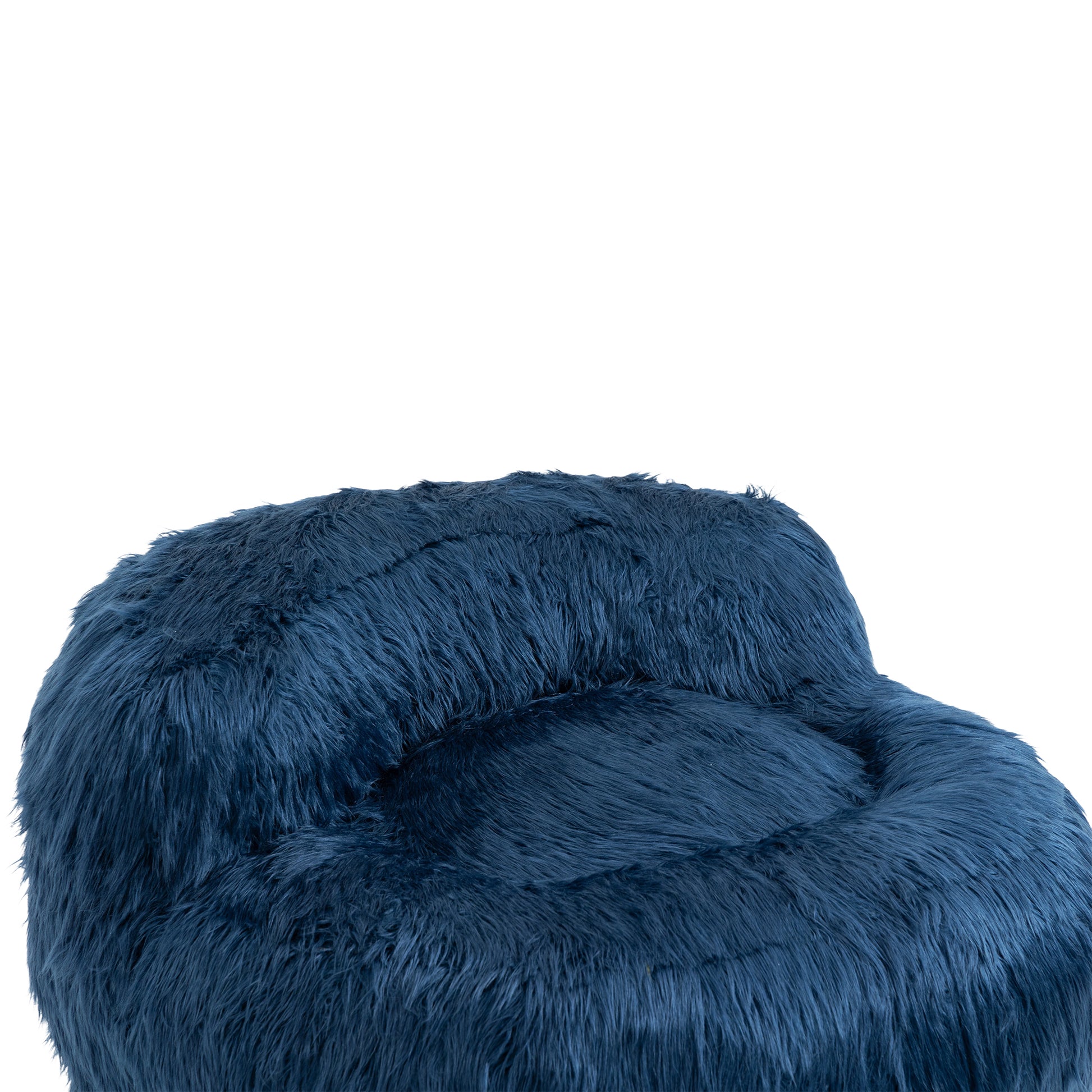 Coolmore Chic Comfort Navy Bean Bag Chair & Ottoman for Gaming and Relaxation