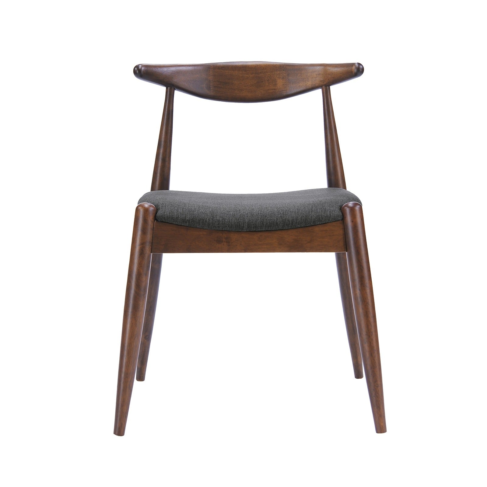 Margarette Mid-Century Modern Side Chairs Set of 2 Walnut & Charcoal