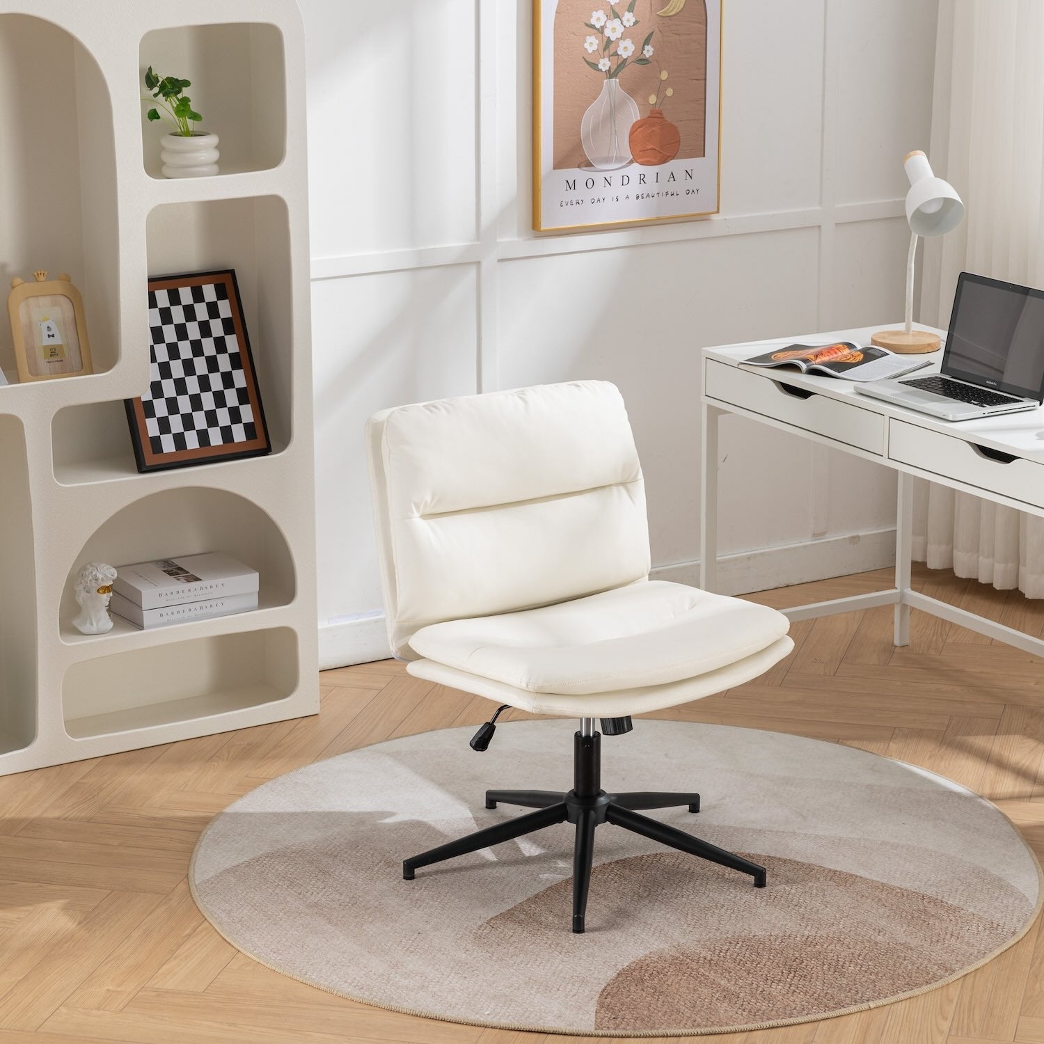 Bizerte Contemporary PU Leather Office Chair - White