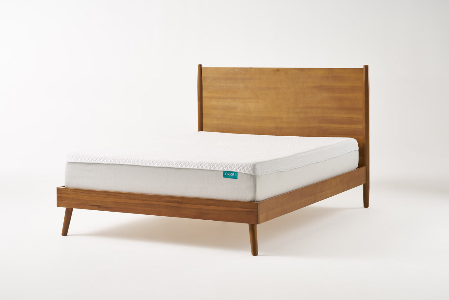 Calliope Mid-Century Modern Solid Wood Platform Bed, Natural