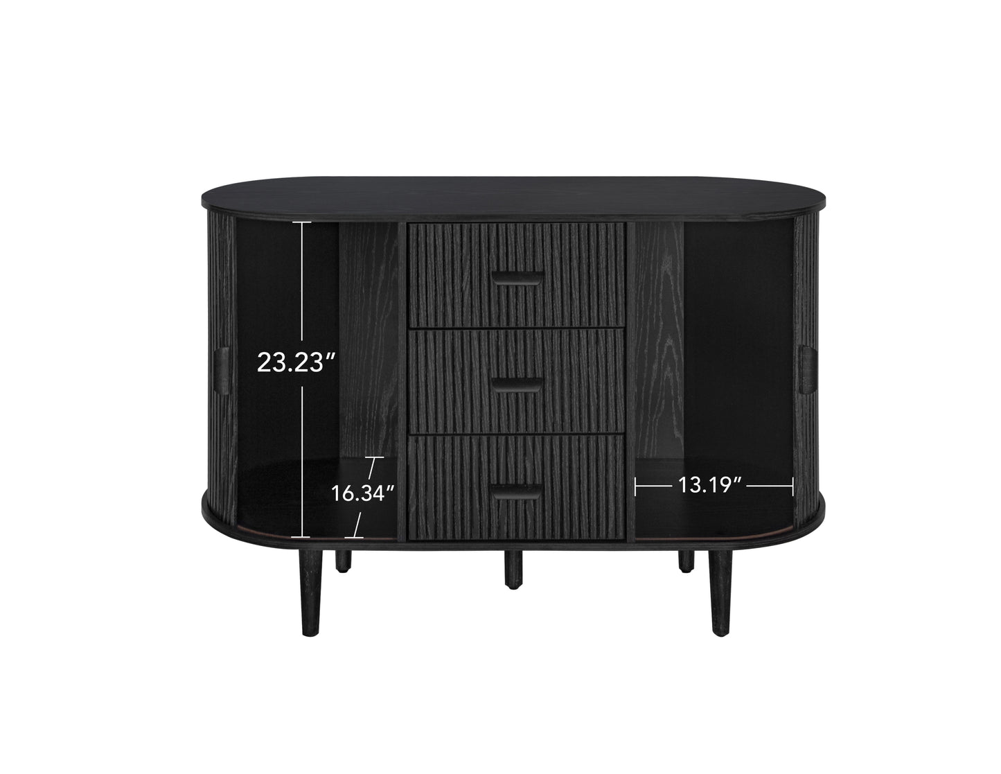 Braxton II Modern 3-drawer, 2-door Sideboard Cabinet, Black