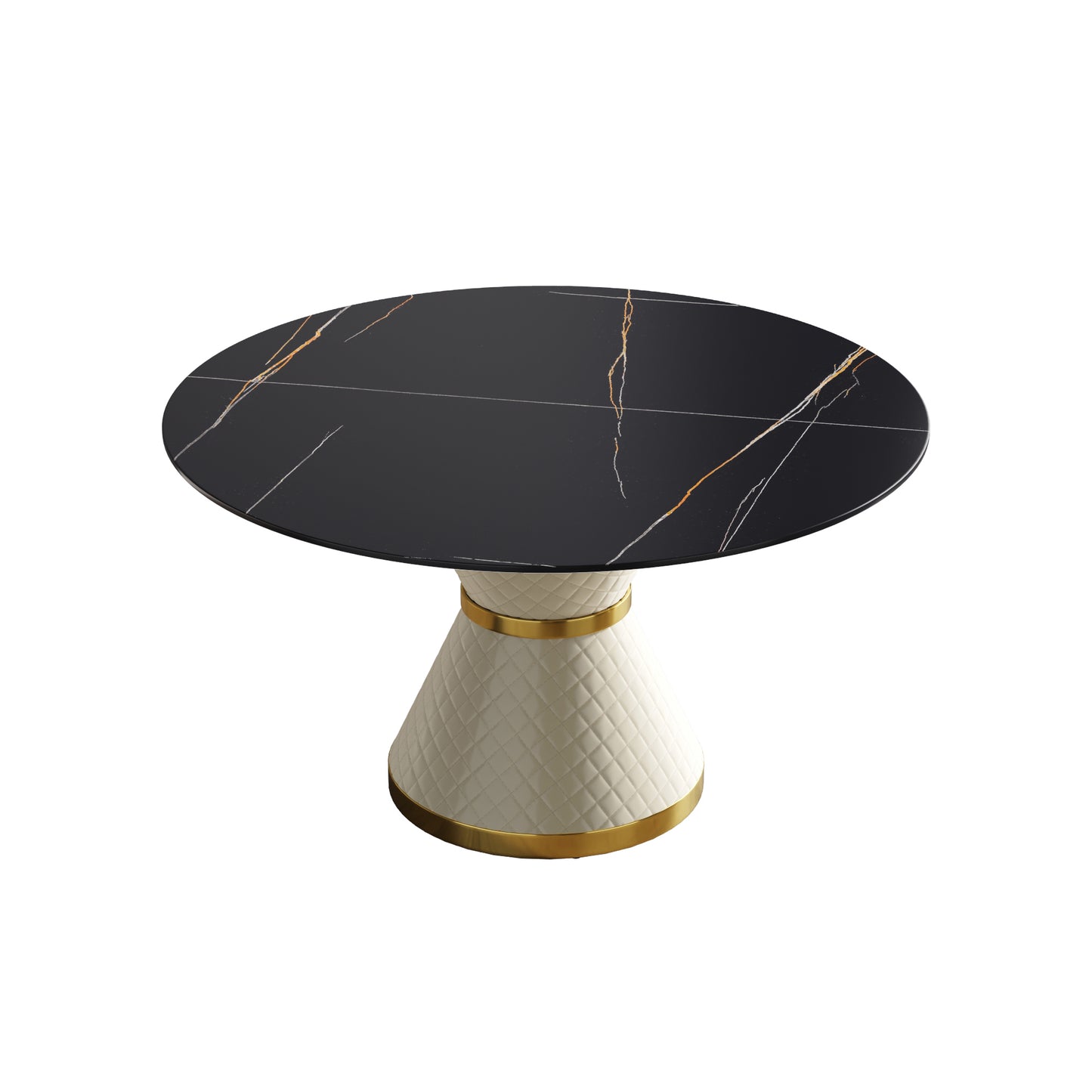 Leocadia 53" Round Modern Sintered Stone Dining Table