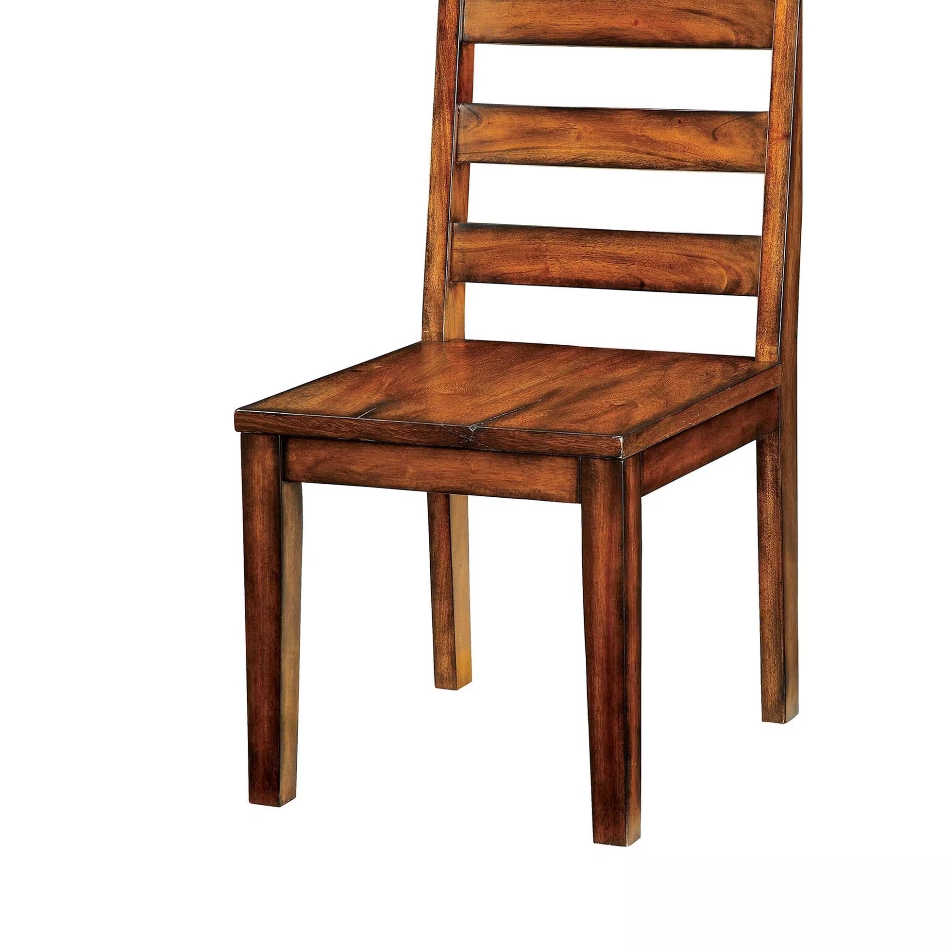 Amelia Solid Wood Slat Back Chair in Tobacco Finish Set of 2